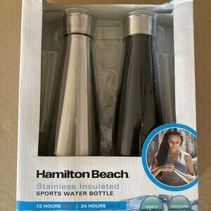 Hamilton Beach Stainless Insulated Sports Water Bottle, New In Box. Set Of Two.